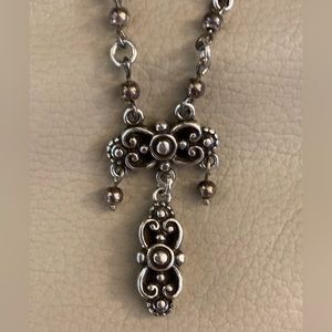 Brighton Scroll Drop Pendent Silver Necklace